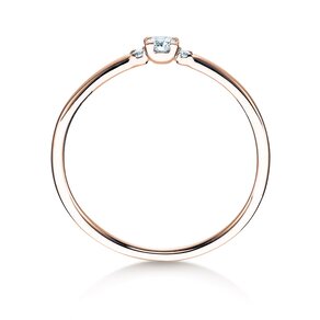 Engagement ring  in 9K rosé gold with diamonds 0.10ct G/SI