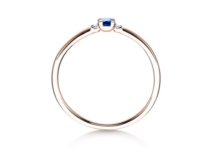 Engagement ring Vivid Petite in 14K rosé gold with sapphire 0.08ct and diamonds 0.02ct