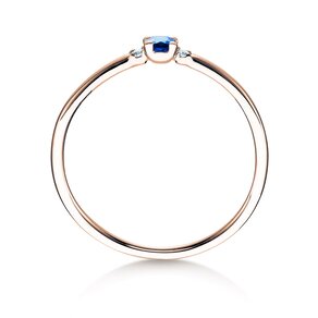 Engagement ring Vivid Petite in 14K rosé gold with sapphire 0.08ct and diamonds 0.02ct