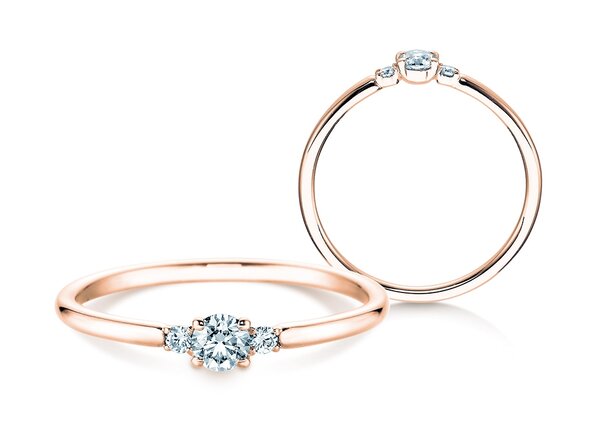 Engagement ring Vivid Petite Diamond in rose gold