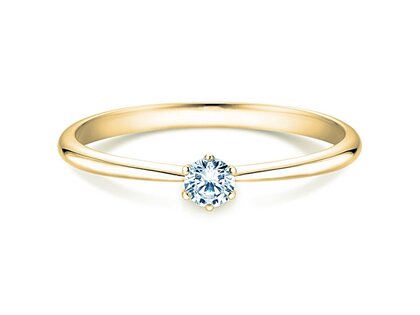 Engagement ring Spirit in 9K yellow gold with lab-grown diamond 0.15ct E/VS