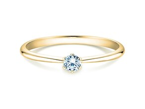 Engagement ring Spirit in 9K yellow gold with lab-grown diamond 0.15ct E/VS