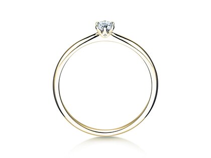 Engagement ring Spirit in 9K yellow gold with lab-grown diamond 0.15ct E/VS