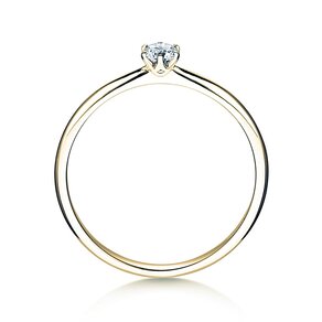 Engagement ring Spirit in 9K yellow gold with lab-grown diamond 0.15ct E/VS
