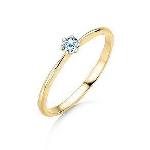 Engagement ring Spirit in 9K yellow gold with lab-grown diamond 0.15ct E/VS