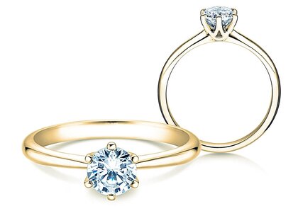 Engagement ring Spirit in 9K yellow gold with lab-grown diamond 1.00ct E/VS