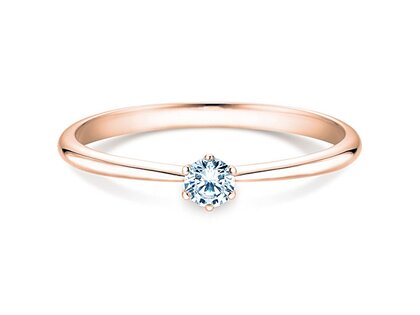 Engagement ring Spirit in 9K rosé gold with diamond 0.15ct H/SI