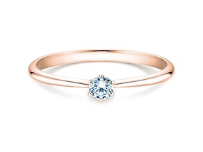 Engagement ring Spirit in 9K rosé gold with diamond 0.15ct H/SI