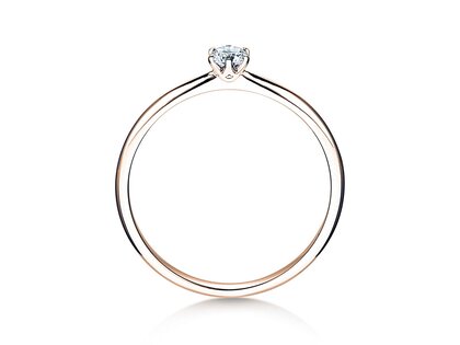 Engagement ring Spirit in 9K rosé gold with diamond 0.15ct H/SI
