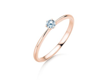 Engagement ring Spirit in 9K rosé gold with diamond 0.15ct H/SI