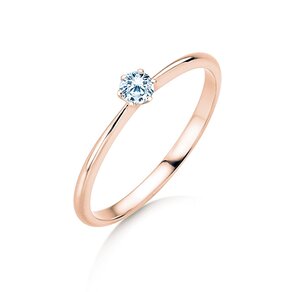 Engagement ring Spirit in 9K rosé gold with diamond 0.15ct H/SI