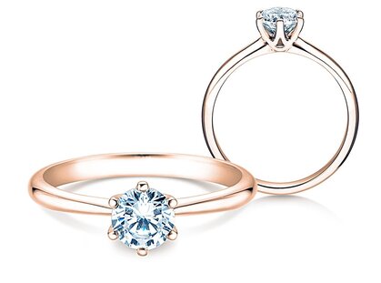 Engagement ring Spirit in 14K rosé gold with diamond 1.00ct H/SI