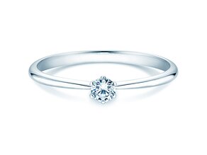 Engagement ring Spirit in silver 925/- with diamond 0.15ct G/VS