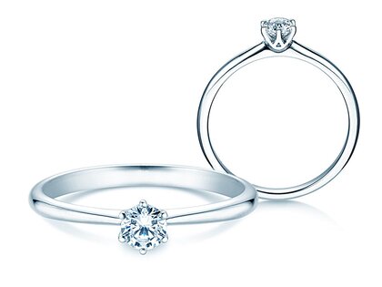 Engagement ring Spirit in 18K white gold with diamond 0.25ct H/SI