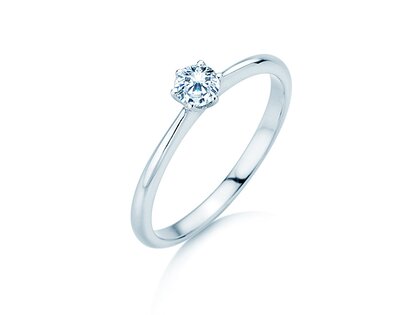 Engagement ring Spirit in 18K white gold with diamond 0.25ct H/SI