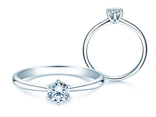 Engagement ring Spirit in 9K white gold with diamond 0.50ct H/SI