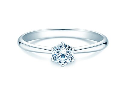 Engagement ring Spirit in 9K white gold with diamond 0.50ct H/SI