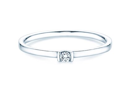 Engagement ring Love in 14K white gold with diamond 0.04ct G/SI