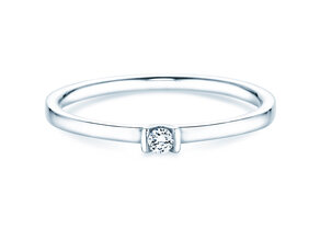 Engagement ring Love in 14K white gold with diamond 0.04ct G/SI