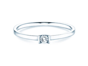 Engagement ring Love in 14K white gold with diamond 0.07ct G/SI
