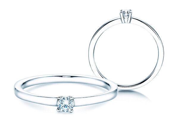 Engagement ring Modern Petite in white gold