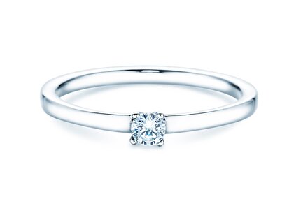 Engagement ring Modern Petite in white gold