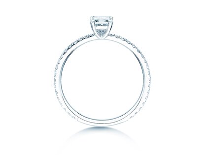 Engagement ring Elaine in 14K white gold with diamonds 0.86ct G/VS
