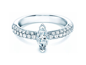 Engagement ring Louis in 18K white gold with diamonds 1.12ct G/SI