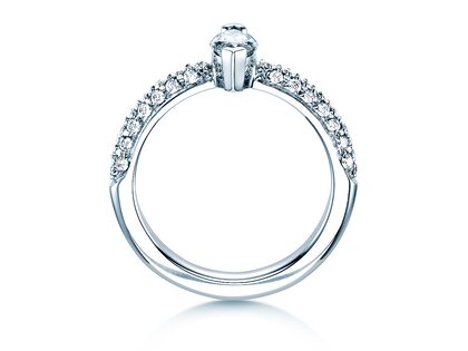 Engagement ring Louis in 18K white gold with diamonds 1.12ct G/SI