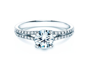 Engagement ring Dynasty in 18K white gold with diamonds 1.27ct G/SI