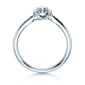 Engagement ring Halo Petite in 18K white gold with diamonds 0.50ct G/SI