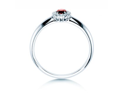 Engagement ring Jolie in 18K white gold with ruby 0.25ct and diamonds 0.06ct