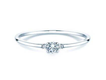 Engagement ring Vivid Petite Diamond in 14K white gold with diamonds 0.10ct G/SI