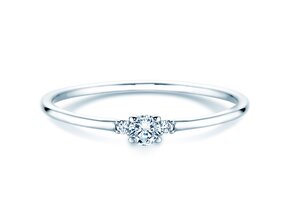 Engagement ring Vivid Petite Diamond in 14K white gold with diamonds 0.10ct G/SI