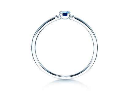 Engagement ring Vivid Petite in 14K white gold with sapphire 0.08ct and diamonds 0.02ct