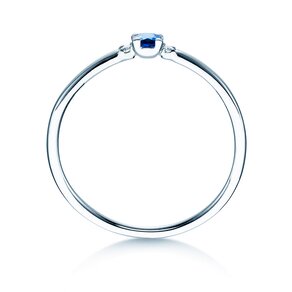 Engagement ring Vivid Petite in 14K white gold with sapphire 0.08ct and diamonds 0.02ct