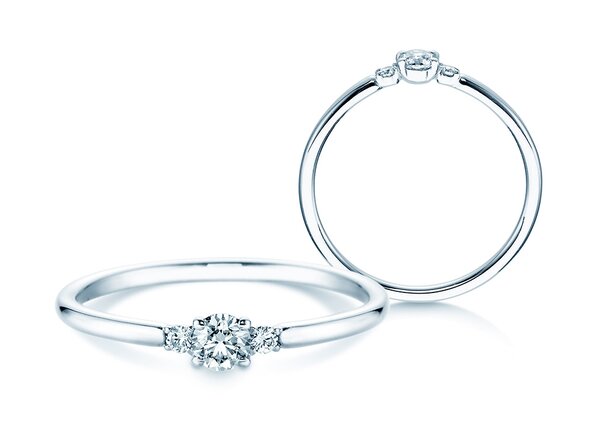 Engagement ring Vivid Petite Diamond in 14K white gold with diamonds 0.20ct G/SI