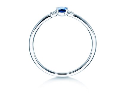 Engagement ring Vivid Petite in 14K white gold with sapphire 0.16ct and diamonds 0.04ct