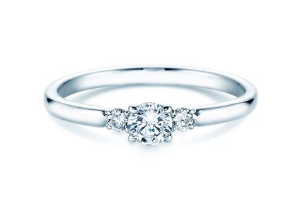 Engagement ring Vivid Petite Diamond in 14K white gold with lab-grown diamonds 0.30ct E/VS