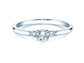 Engagement ring Vivid Petite Diamond in 14K white gold with lab-grown diamonds 0.30ct E/VS