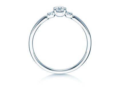 Engagement ring Vivid Petite Diamond in 14K white gold with lab-grown diamonds 0.30ct E/VS