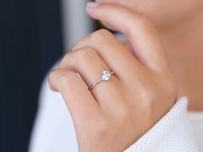 Engagement ring Classic 6 in 14K white gold with lab-grown diamond 0.75ct E/VS