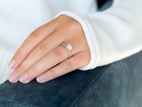 Engagement ring Classic 6 in 14K white gold with lab-grown diamond 1.00ct E/VS