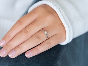 Engagement ring Classic 6 in 9K white gold with lab-grown diamond 0.25ct E/VS