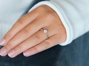 Engagement ring Classic 6 in 9K white gold with lab-grown diamond 0.50ct E/VS