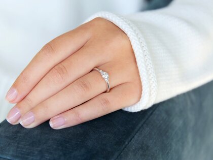 Engagement ring Vivid Diamond in 14K white gold with lab-grown diamonds 0.31ct E/VS