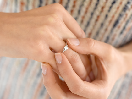 Engagement ring Vivid Diamond in 14K white gold with lab-grown diamonds 0.31ct E/VS