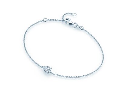 Bracelet Diamond Drop in 18K white gold with 1 diamond 0.25ct G/SI, 18cm