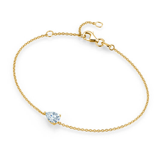Bracelet Diamond Drop Lab-grown diamond in 9K yellow gold with 1 lab-grown diamond 0.25ct E/VS, 18cm