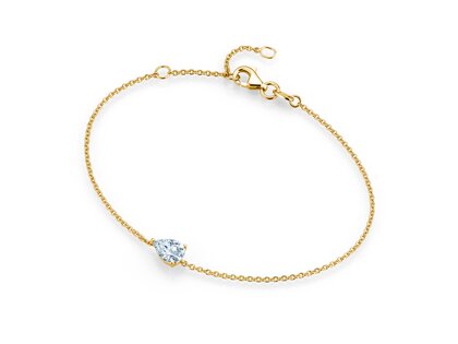 Bracelet Diamond Drop Lab-grown diamond in 9K yellow gold with 1 lab-grown diamond 0.25ct E/VS, 18cm